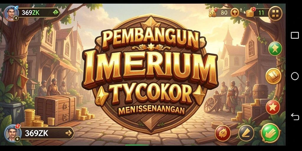 Tampilan gameplay 369ZK yang menampilkan pembangunan imperium Tycoon.