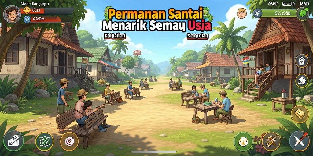 Tampilan gameplay 66D yang penuh warna dan interaktif.