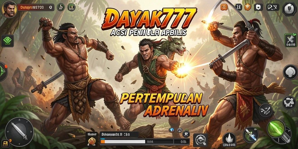 Tampilan gameplay DAYAK777 yang penuh aksi dan adrenalin.