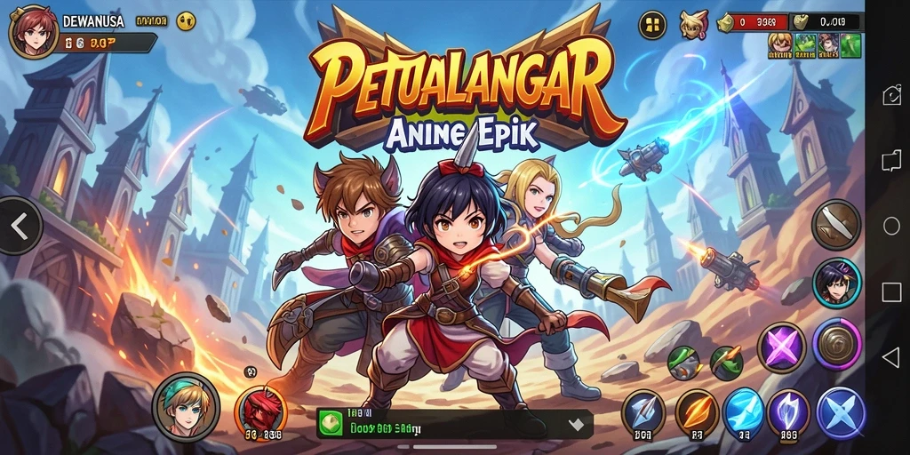 Tampilan gameplay DEWANUSA yang menakjubkan dengan karakter dan lingkungan menarik.