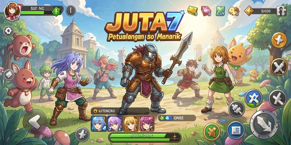 Gameplay JUTA7 yang penuh aksi dan karakter Anime menarik.