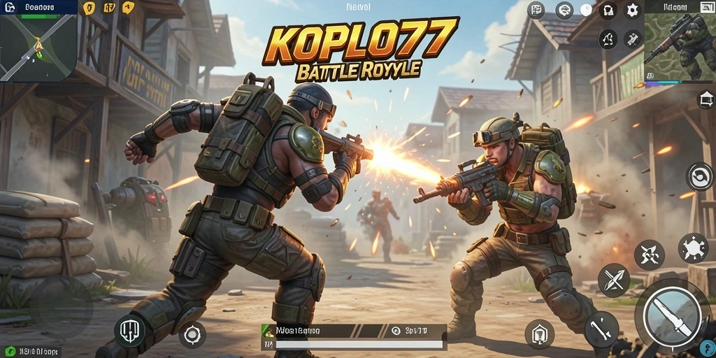Tampilan gameplay seru dalam KOPLO77 dengan aksi Battle Royale yang mendebarkan.