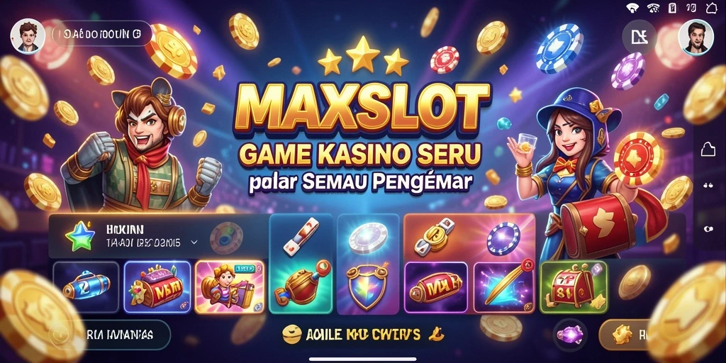 Tampilan screenshot MAXSLOT menampilkan serunya gameplay slot Kasino.