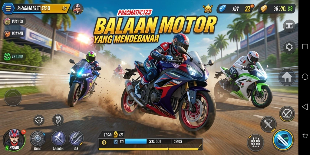 Screenshot utama PRAGMATIC123 menampilkan momen balapan yang seru dengan grafis memukau.