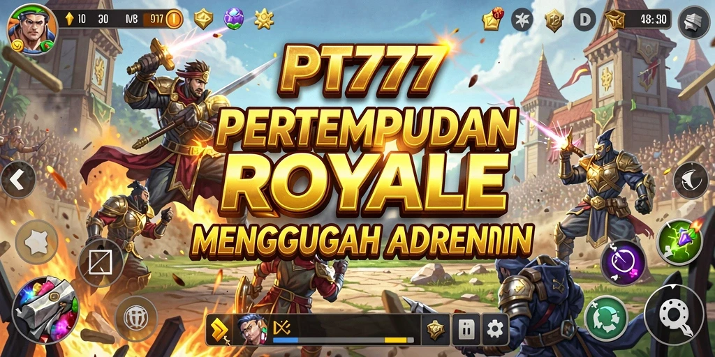 Tampilan gameplay PT777 menunjukkan pertempuran seru di arena.
