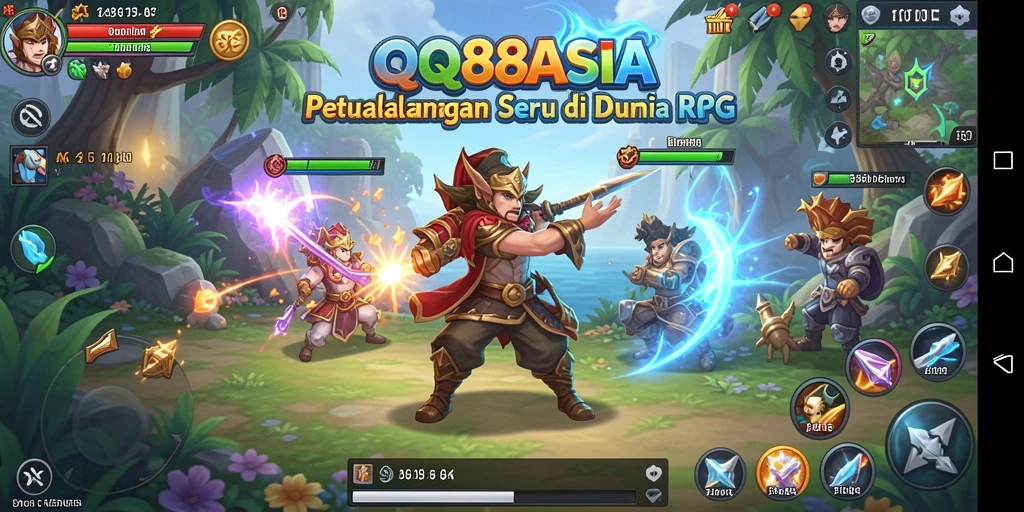 Screenshot menampilkan aksi seru dalam gameplay RPG QQ88ASIA.