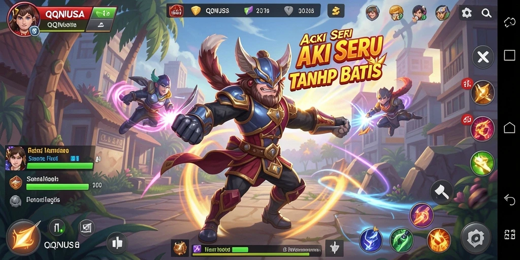 Tangkapan layar gameplay QQNUSA yang mendebarkan saat pertempuran.