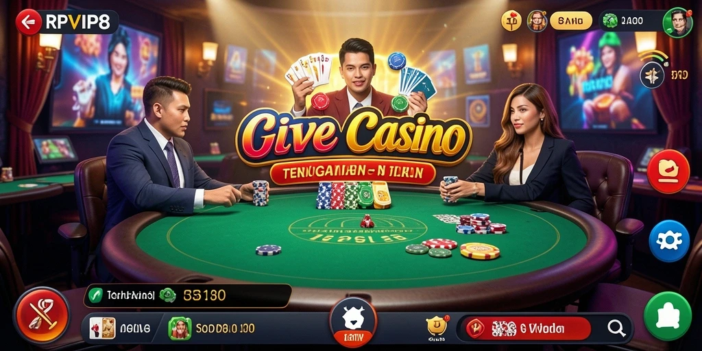 Gambaran gameplay RPVIP8 yang menampilkan interaksi dealer dan pemain dalam Live Casino.