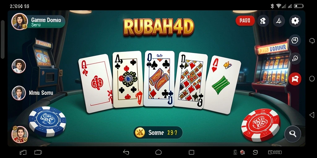Screenshot gameplay RUBAH4D menampilkan pertarungan seru dalam permainan Domino.