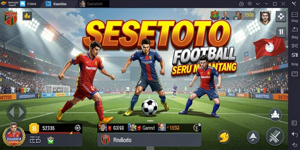 Tampilan gameplay seru dalam SESETOTO saat bertanding di lapangan.