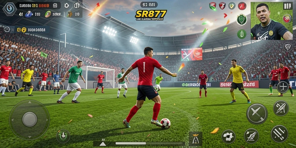 Gameplay intens yang menampilkan aksi olahraga seru.