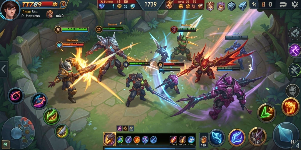 Screenshot gameplay TT789 menampilkan aksi pertarungan yang intens.