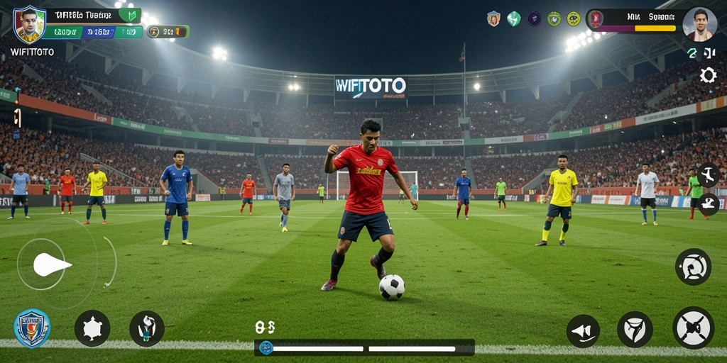Gameplay intens dengan grafik stadion yang memukau.